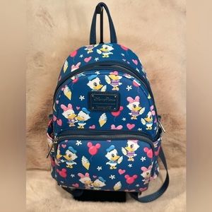 Disney Parks Baby Donald and Daisy Duck Loungefly Mini Backpack Ice Cream